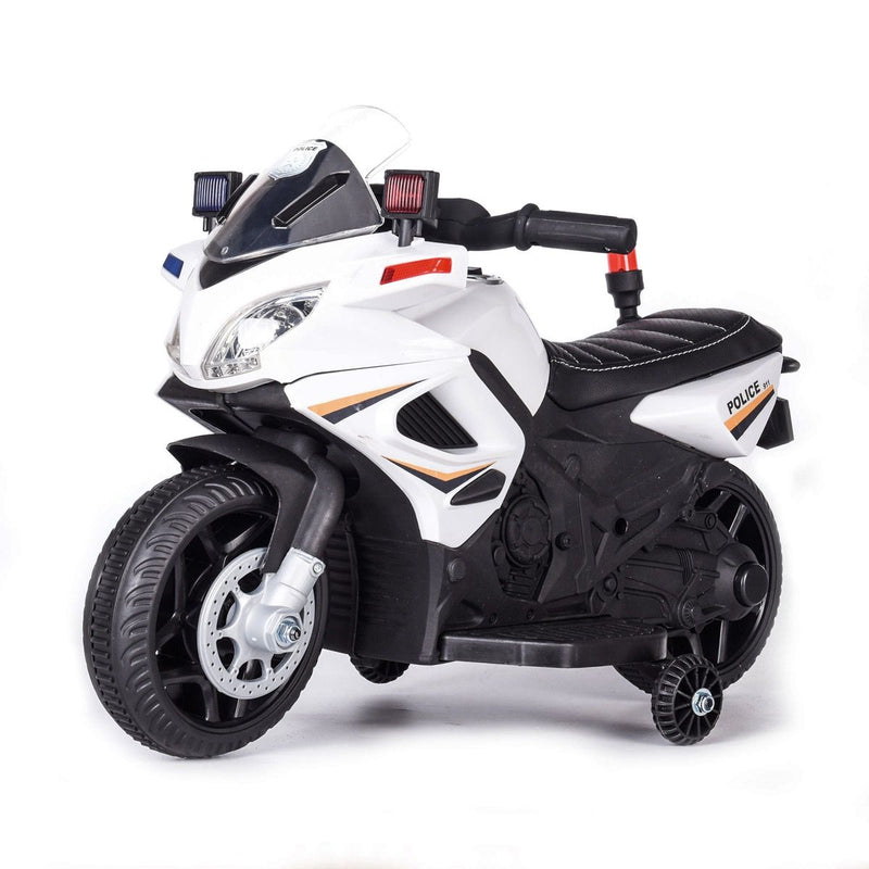 Moto électrique de police pour enfants 6V - blanche